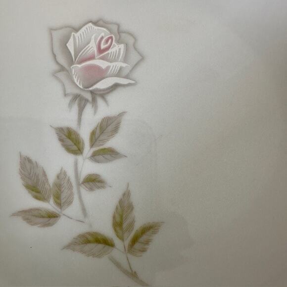 Noritake Edenrose 4 Bread & Butter Plates Gray/Pink/White Roses VTG - Picture 10 of 11